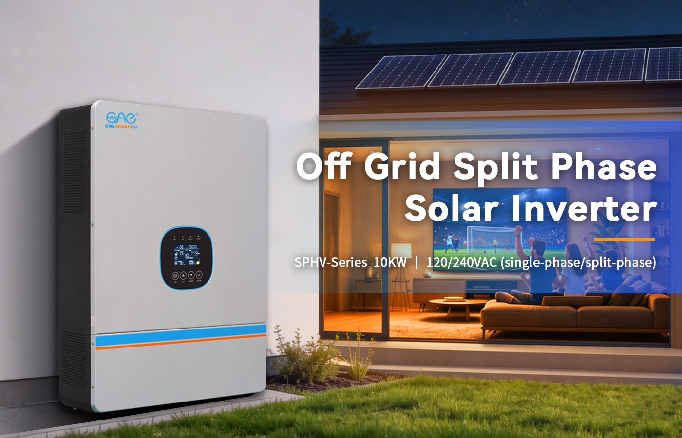 SPHV Series 10kW Split Phase Hybrid Solar Inverter 48V 120/240V Pure Sine Wave Off Grid Energy Solution