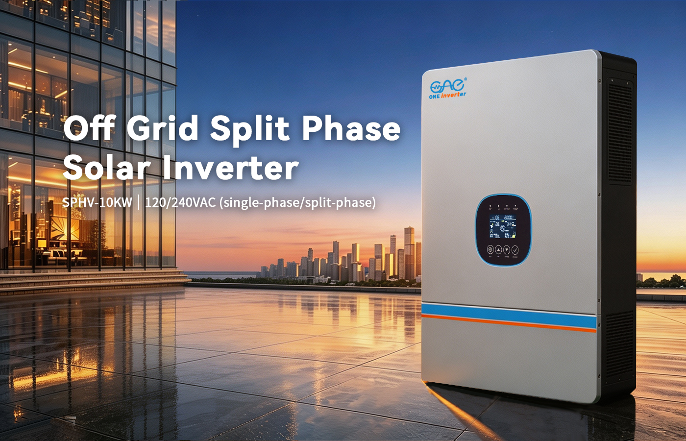 SPHV Series 10kW Split Phase Hybrid Solar Inverter 48V 120/240V Pure Sine Wave Off Grid Energy Solution